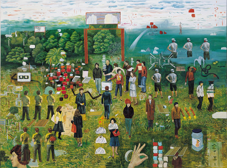 People in landscape